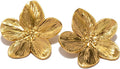 Flower Earrings for Women,Boho Statement Large Double Flower Earrings Trendy Chunky Floral Stud Earrings Elegant Chic