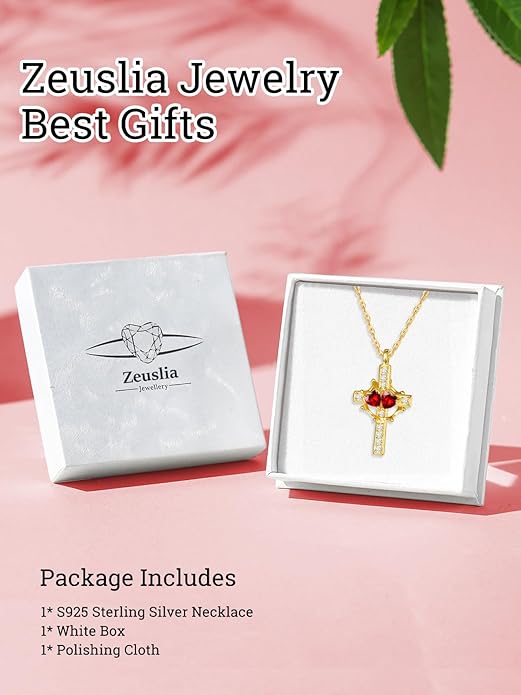 Valentine's Day Gifts for Wife 925 Sterling Silver Double Birthstone Pendant Necklaces I Love You for Always and Forever Necklace Anniversary Birthday Gifts for Wife Girlfriend Mom Her