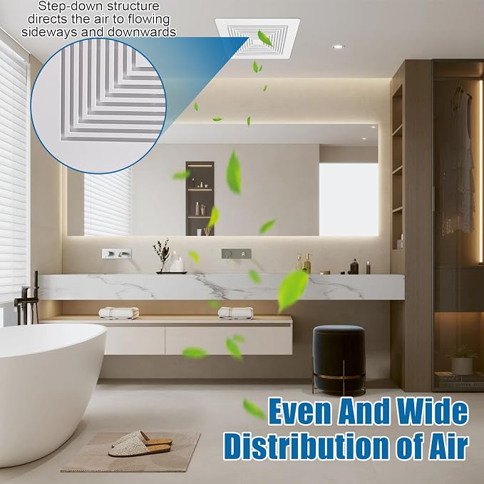 (3-Pack 9" BP90 Spring Bathroom Exhaust Fan Cover 9-1/4" x 9" Vent Cover - Image 6