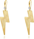 OZEL Gold Dangle Earrings for Women Brushed Finish, Matte Gold Statement Jewelry, 14k Gold Plated