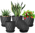 Meowell 7 inch Plant Pots for Indoor Outdoor Plants, 5 Pack Thick Flower Pots by Meowell