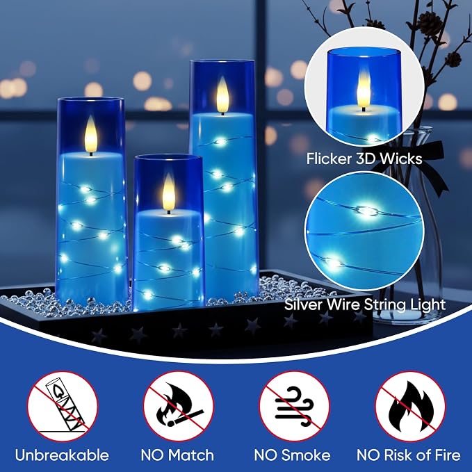 Raycare 9 Pcs Flameless Battery Operated Pillar Candles - Image 8