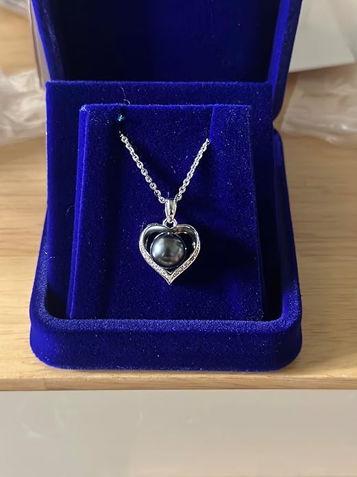 Valentine's Day Gifts for Her Women Gifts for Wife Grandma Gift Anniversary,Tahitian Black Pearl Necklace, Mothers Day Gifts for Mom, Wedding Couples Birthday Gift For Women Christmas Day Gift