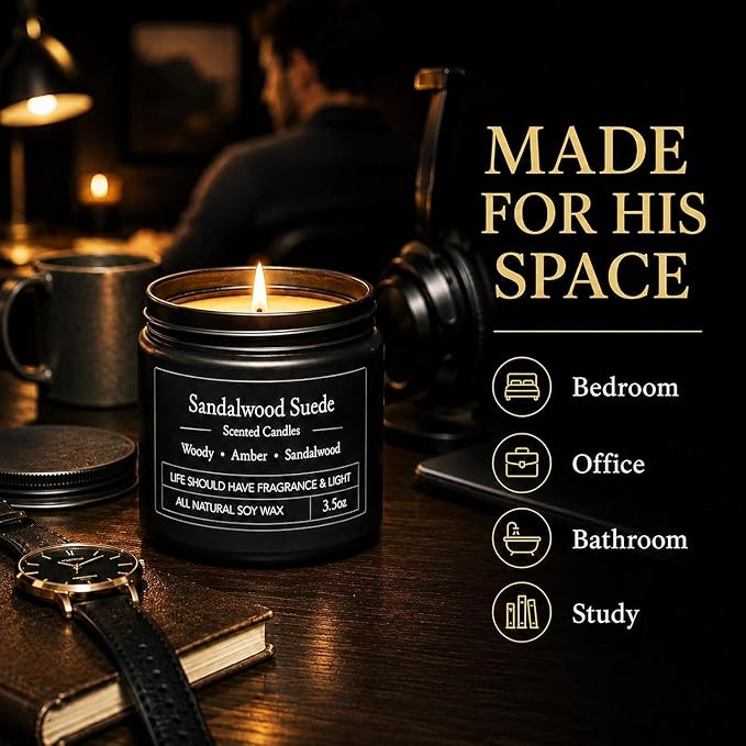 YMing 12 Pack Scented Candles for Men, Masculine Soy Candle Gift Set, 3.5 oz - Image 6