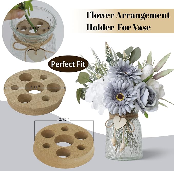 Fake Flowers in Vase with a Flower Arrangement, Silk Artificial Flowers in Vase - Image 3
