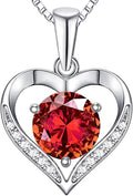 Heart Moissanite Birthstone Necklaces Anniversary/Birthday/Best Friend/Girlfriend/Wife Gifts for Her 925 Sterling Silver Pendant Necklace for Women