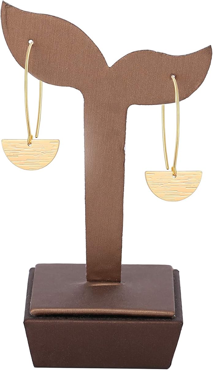 Geometric Drop Dangle Earrings Boho Statement Long Hoops 18k Gold Plated Lightweight Earrings for Women Girls