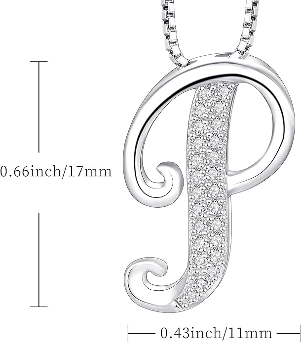 STARCHENIE Initial Necklace for Women 925 Sterling Silver Letter A-Z Pendant 26 Alphabet Jewelry