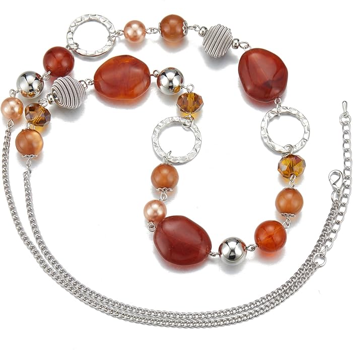 PEARL&CLUB Long Beaded Necklaces For Women - Sweater Chain Fashion Jewelry Necklace Gifts For Women