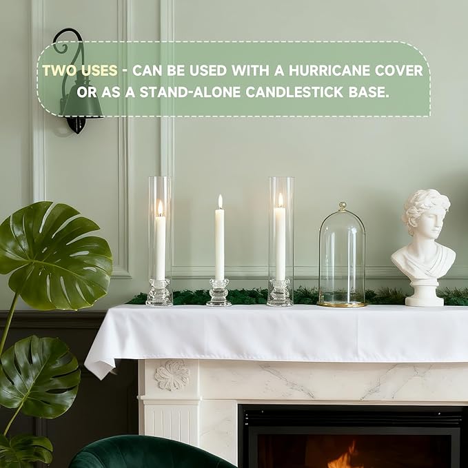 Glass Hurricane Candle Holders 10 Pack 12.6" Open Ended Candlestick Tubes | - Image 5