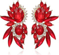 Vintage Rhinestone Statement Earrings Fancy Crystal Cluster Drop Dangle Earrings for Women