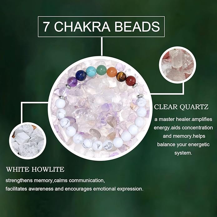 Strong Healing Crystal Bracelet 8MM Genuine Stone Bracelet Lucky Beaded Bracelet Chakra Bracelet 6.5 inch Positive Energy Inspirational Gifts for Women Mom