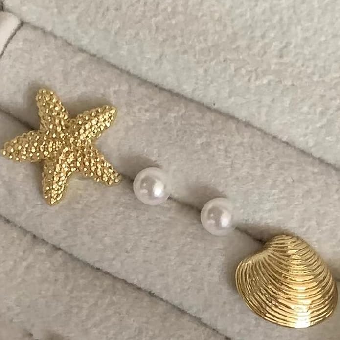 Seashell Starfish Earrings Beach Jewelry for Women Pearl Drop Shell Earrings Ocean Beachy Fashion Accessories Womens Summer Outfits 2026 Tropical Vacation Outfits Beach Vacation Clothes Dresses