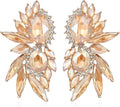 Vintage Rhinestone Statement Earrings Fancy Crystal Cluster Drop Dangle Earrings for Women