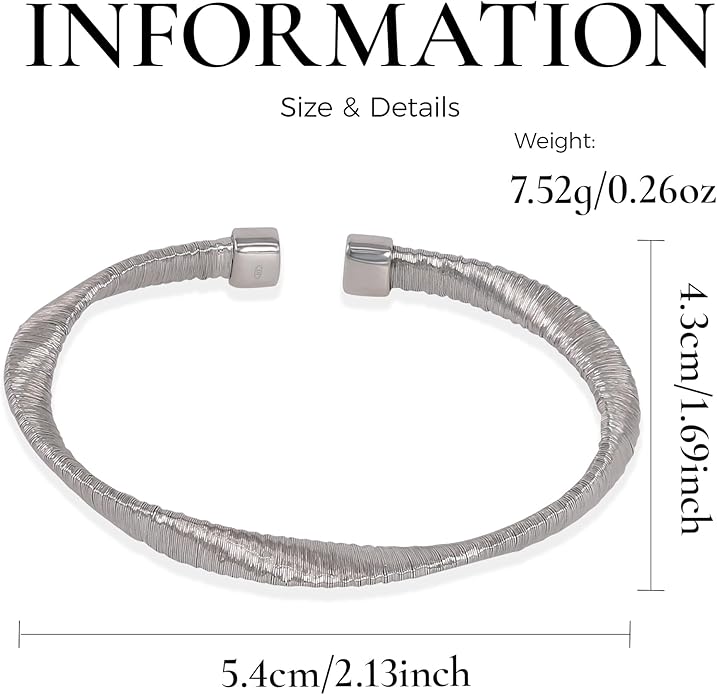 Cuffs Bracelet for Women Minimalist Gold Coil Craft Cuff Bracelet Italian Coil Craft Handmade Jewelry Christama Birtherday Gift
