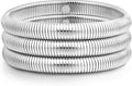 Gold Bangle Bracelets For Women Non Tarnish 14k Gold Plated Stackable Chunky Gold Bracelet Set Stretch Trendy Elastic Snake Chain Bracelet