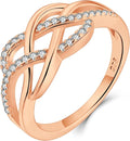 YL Celtic Knot Rings 925 Sterling Silver Twisted Knot Ring Birthstone Infinity Statement Jewelry for Women-size5