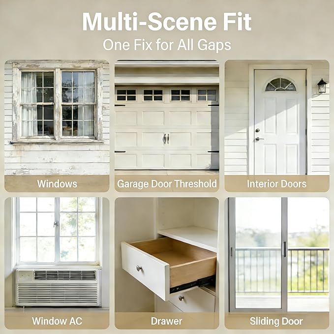 Thick Weather Stripping, Door Gap Filler & Draft Stopper 1x3/4In | Fills wide - Image 5