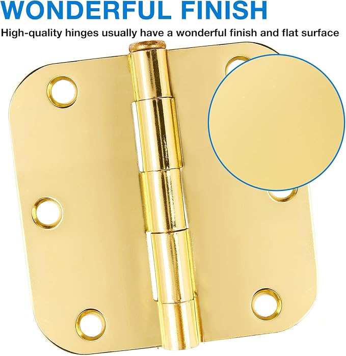 18 Pack Door Hinges for Doors Interior 3 1/2 Door Hinges 3.5 Inch 5/8" Radius - Image 3