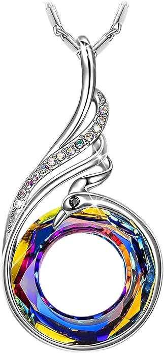 Kate Lynn "Rise From the Ashes Phoenix Necklace Made with Crystals from Austria, 18"+2" Necklace, Packaged with Jewelry Box, Birthday Gift for Women, Symbol of Luck and Renewal