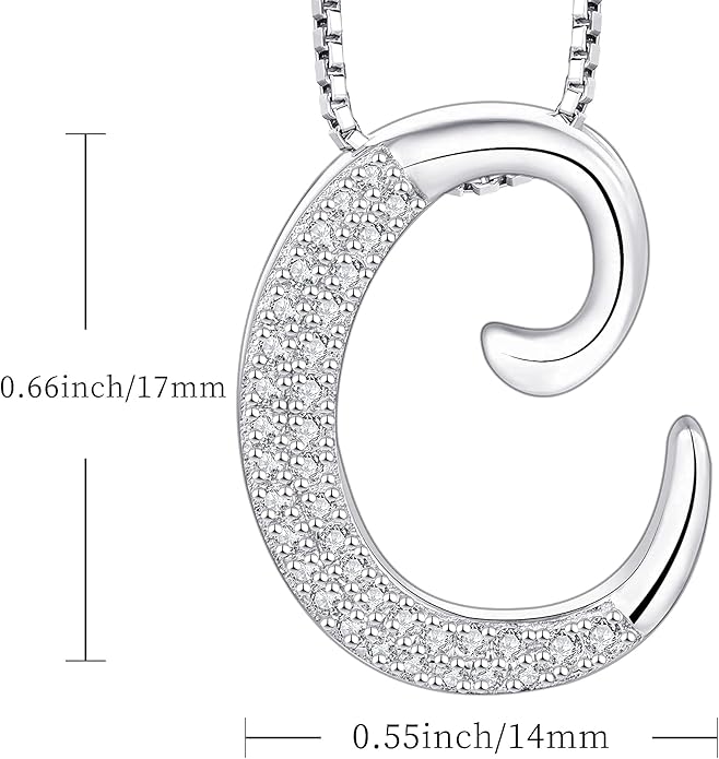 STARCHENIE Initial Necklace for Women 925 Sterling Silver Letter A-Z Pendant 26 Alphabet Jewelry