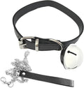 Gothic Heart Pendant Choker Necklace with Chain, Black Leather Collar, Silver Metal Hardware