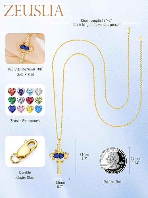 Valentine's Day Gifts for Wife 925 Sterling Silver Double Birthstone Pendant Necklaces I Love You for Always and Forever Necklace Anniversary Birthday Gifts for Wife Girlfriend Mom Her