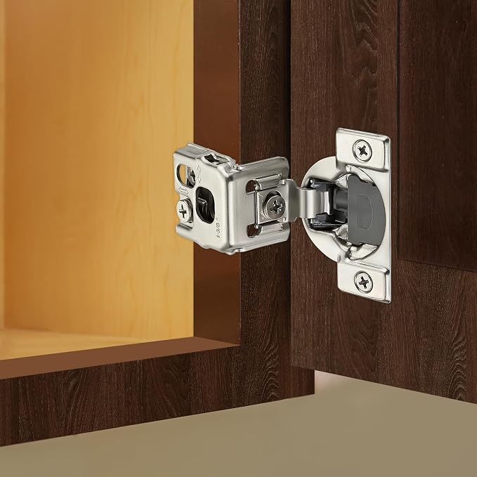 Satin Nickel Cabinet Hinges 1-1/2 Inch Overlay 10 Pack | Stainless Steel Build - Image 2