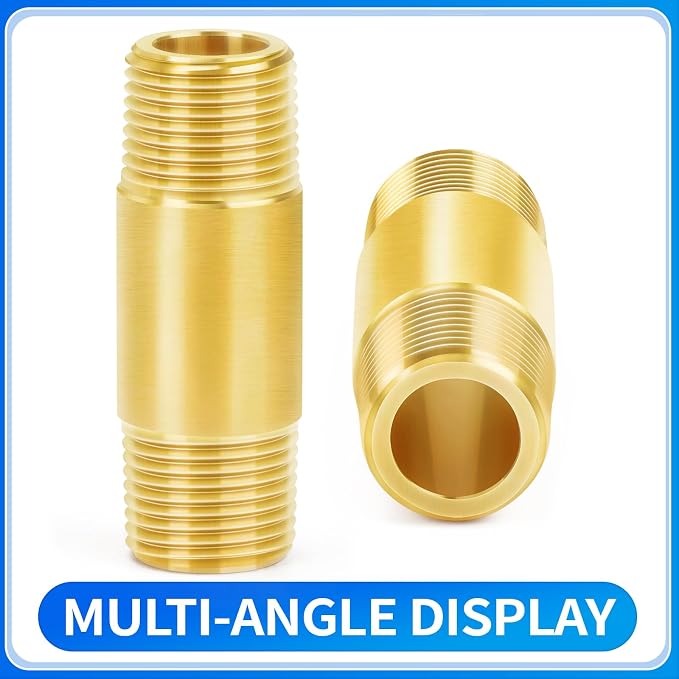 ChillWaves Brass Pipe Fitting, Long Nipple Pipe 1" NPT Male x 1" NPT Male - Image 3