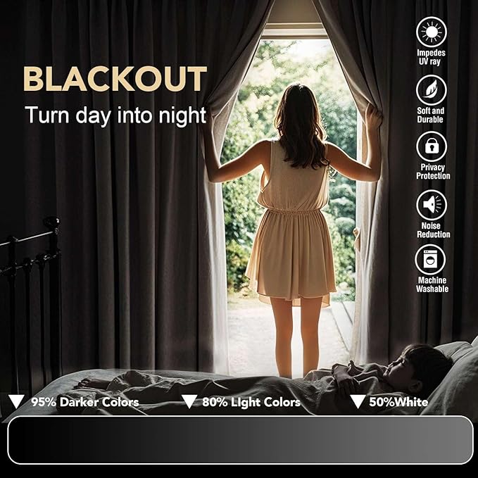 H.VERSAILTEX Solid Grey Color Thermal Insulated Blackout Curtains Metal Grommet - Image 7