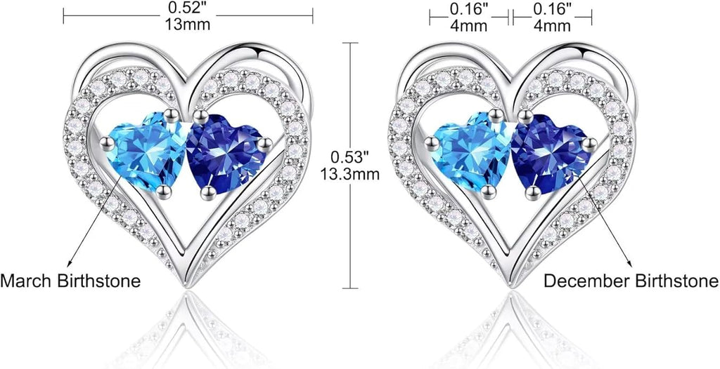 Iefil Valentines Day Gifts for Her - 925 Sterling Silver Birthstone Earrings, Anniversary Birthday Gifts for Women Wife Girlfriend Mom