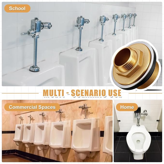 Zonon 6 Pcs 1 Inch x 3/4 Inch 100% Brass Closet Spud Urinal Spud Flush Valve - Image 4