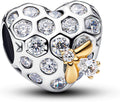 Gold Heart Family Charms Bead for Bracelets and Necklaces Jewelry Charm for Women Valentine Mother's Day