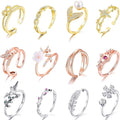 TAMHOO 9/12/15/16 Pcs Open Rings Set for Women with Sparkling Cubic Zirconia- Finger Rings Pack Stackable Rings for Teens,White Gold/Rose Gold/Gold Tone Rings for Girls