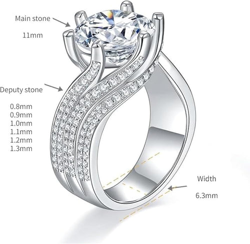 14K Gold 5 Carat Diamond Engagement Rings for Women | Excellent Cut | D-color,VVS1 Clarity | Engagement or Proposal Jewelry