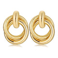 Chunky Knot Earrings, Circle Link Geometric Drop Dangle Earrings Studs, Women's Jewelry Trendy