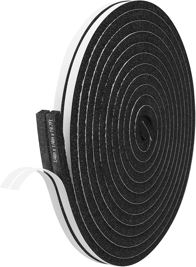 Storystore Self Adhesive Foam Weather Stripping, 1/4"x1/4"x19.7FT Door Seal | by Storystore