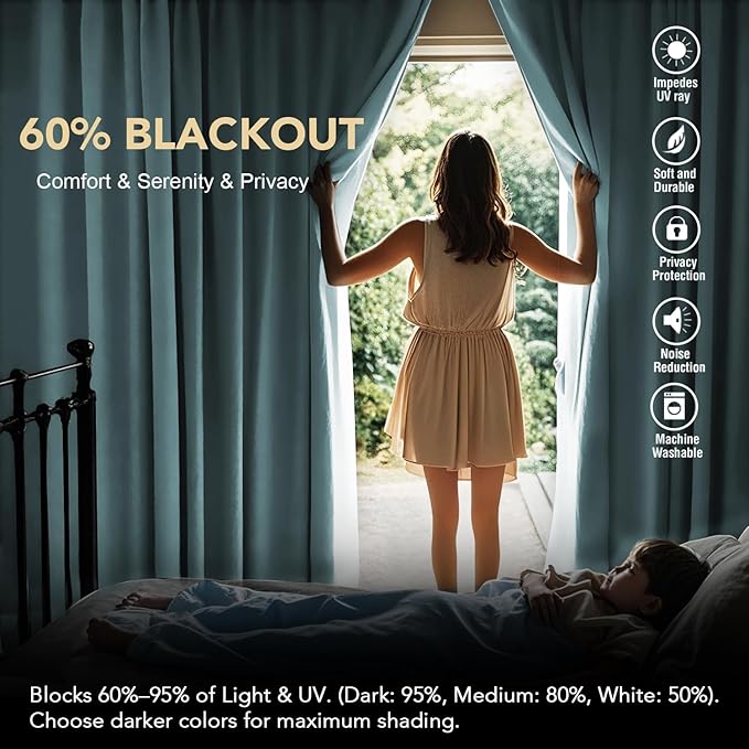 H.VERSAILTEX Blackout Curtains Thermal Insulated Window Treatment Panels Room - Image 3