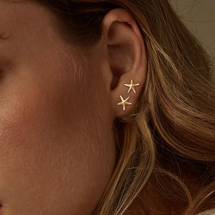 Seashell Starfish Earrings Beach Jewelry for Women Pearl Drop Shell Earrings Ocean Beachy Fashion Accessories Womens Summer Outfits 2026 Tropical Vacation Outfits Beach Vacation Clothes Dresses