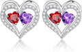 Iefil Valentines Day Gifts for Her - 925 Sterling Silver Birthstone Earrings, Anniversary Birthday Gifts for Women Wife Girlfriend Mom