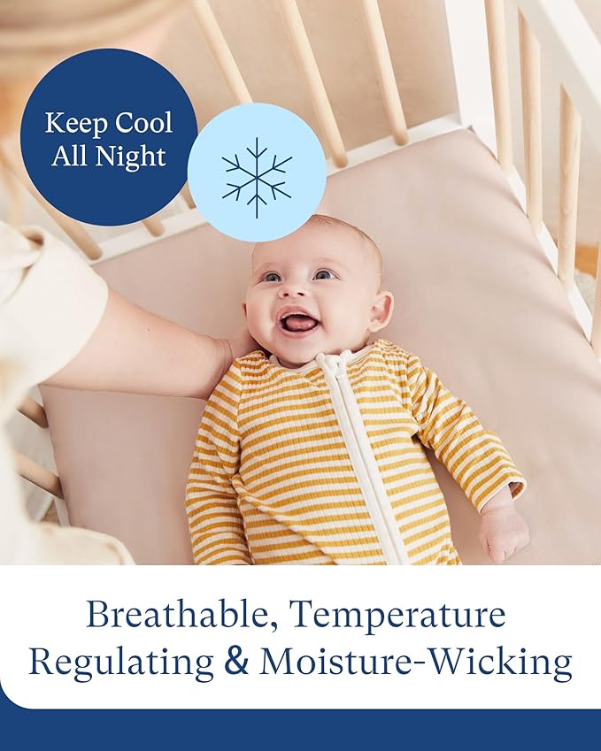 PurComfy Supersoft Crib Sheets for Boys Girls, Premium Bamboo Viscose Buttery Soft Crib Mattress Fitted Sheet, Stretchy Knit Baby Sheet, Silky Comfort Baby Bed Sheets 28x52x9 Extra Deep Pocket