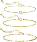 MBW Gold Bracelets for Women Trendy, Dainty 14K Gold Plated Bracelet Stack Beaded Chain Bracelet Set Thin Small Cute Paperclip Bracelets Fashion Waterproof Jewelry Gift Gold Accessories for Women