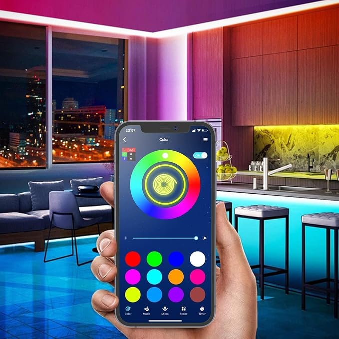 Tenmiro 50ft Led Strip Lights, Smart Led Lights Strip Music Sync Color Changing - Image 9