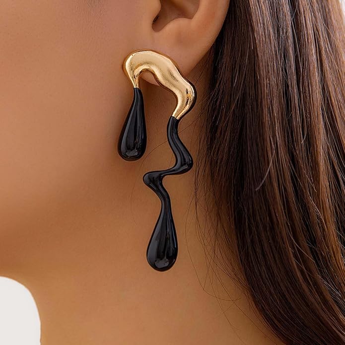 Teardrop Earrings Gold Palated Earrings Large Irregular Geometric Studs Big Lightweight Waterdrop Earrings Jewelry for Women