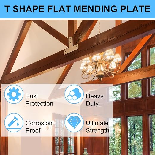 12 Pcs T Post Bracket Flat Tee Mending Plate Silver Strong T Repair Straps - Image 3
