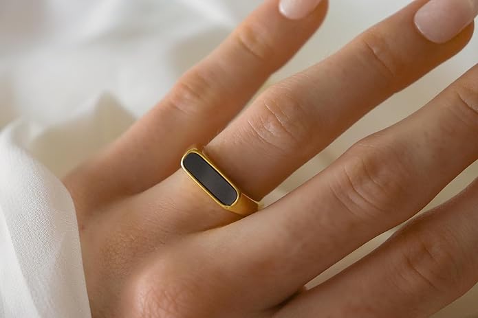 Elegant 18K Gold Plated Stainless Steel Ring – Fine Metal-Plated Jewelry with Durable, Scratch-Resistant Design for Daily Wear & Special Occasions