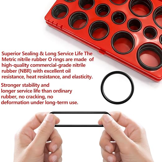 419 PCS O-Ring Assortment Kit, 32 Metric Sizes Nitrile Rubber O Rings, - Image 2