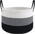JMvicyroam 65L Extra Large Machine Washable Cotton Rope Blanket Basket | by JMvicyroam