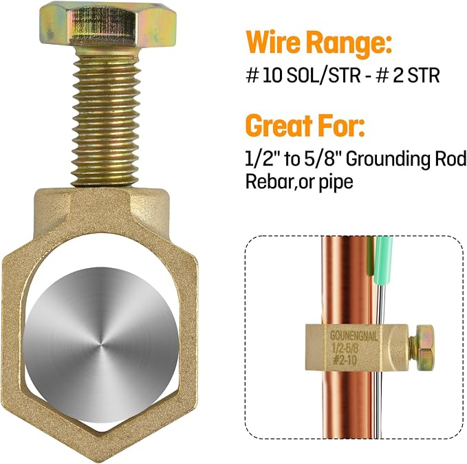 GOUNENGNAIL Copper Ground Rod Clamp - Image 3