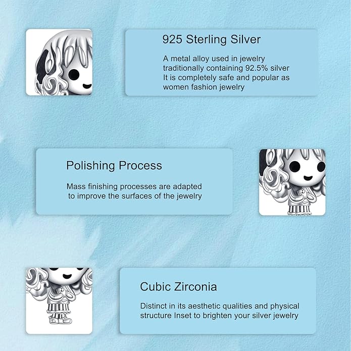 925 Sterling Silver Charms Magic Movie Character Dangle Beads for Bracelets and Necklaces Jewelry for Women